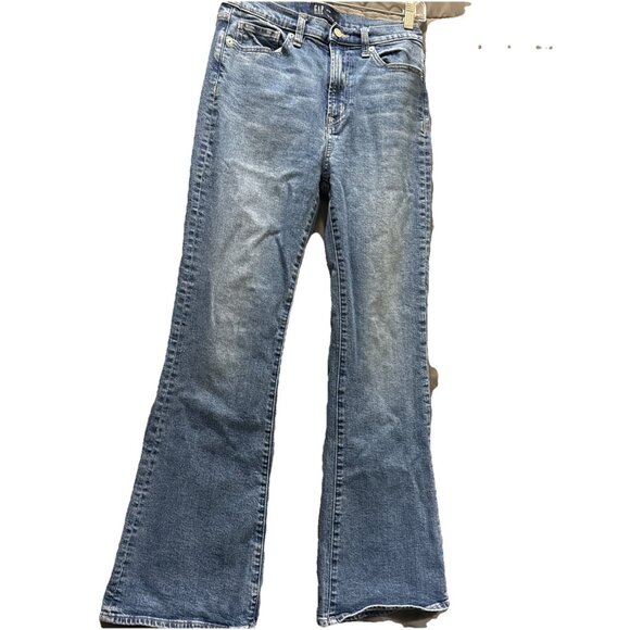 GAP Denim - Gap 70s High Rise Flare Patch Pocket Hippie Boho Jeans Size 29 / 8